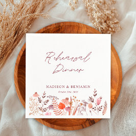 Rustic Boho Widlflowers Rehearsal Dinner Wedding Servet
