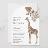 Rustic Boho Wild Safari Giraffe Arch Baby shower Kaart (Voorkant)