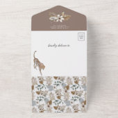 Rustic Boho Wild Safari Leopard Baby shower All In One Uitnodiging (Buitenkant)