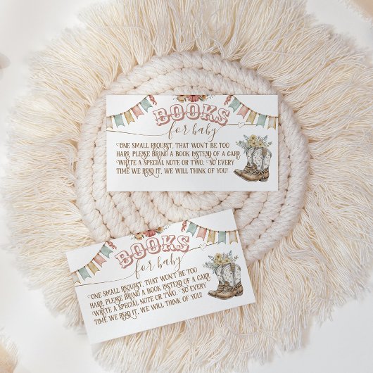 Rustic Boho Wild West Baby Girl Showboeken Informatiekaartje