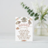 Rustic Boho Wild West Baby Girl Showboeken Informatiekaartje (Staand voorkant)