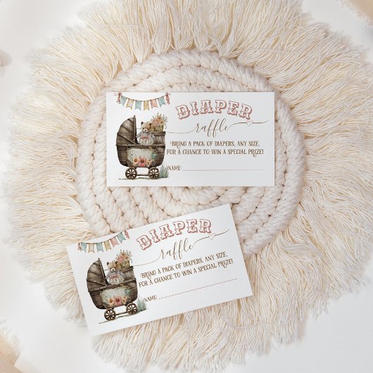 Rustic Boho Wild West Baby Girl Shower Informatiekaartje