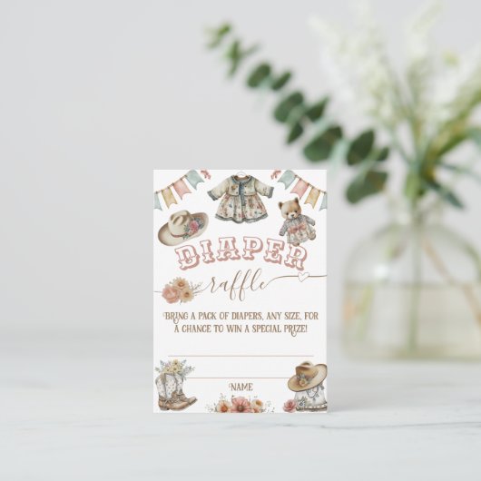 Rustic Boho Wild West Baby Girl Shower Informatiekaartje (Staand voorkant)