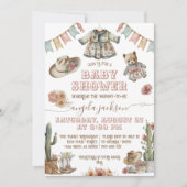 Rustic Boho Wild West Baby Girl Shower Kaart (Voorkant)