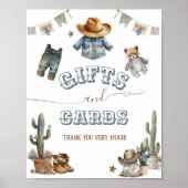 Rustic Boho Wild West Boy Baby shower cadeautjes o Poster (Voorkant)