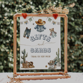 Rustic Boho Wild West Boy Baby shower cadeautjes o Poster