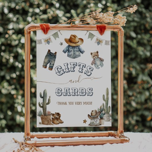 Rustic Boho Wild West Boy Baby shower cadeautjes o Poster