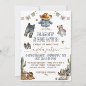 Rustic Boho Wild West Boy Baby shower Kaart (Voorkant)
