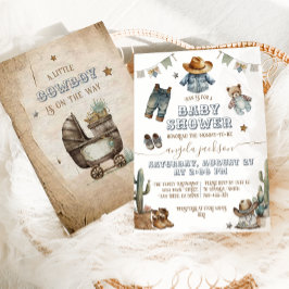 Rustic Boho Wild West Boy Baby shower Kaart