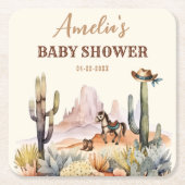 Rustic Boho Wild West Boy Baby shower Kartonnen Onderzetters (Voorkant)