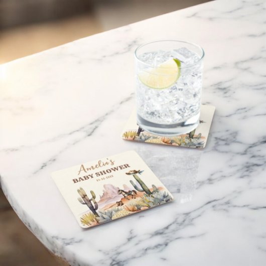 Rustic Boho Wild West Boy Baby shower Kartonnen Onderzetters