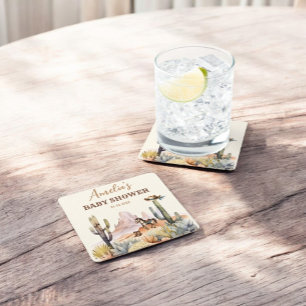 Rustic Boho Wild West Boy Baby shower Kartonnen Onderzetters