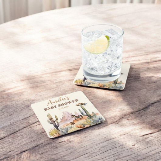 Rustic Boho Wild West Boy Baby shower Kartonnen Onderzetters