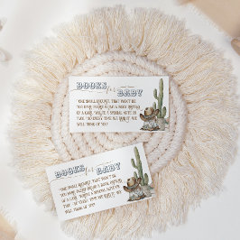 Rustic Boho Wild West Boy Shower-boeken voor baby Informatiekaartje
