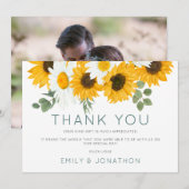 Rustic Boho Wildbloemen Zonnebloemen Foto bedankt (Voorkant / Achterkant)