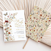 Rustic Boho Wildflower Baby shower Kaart