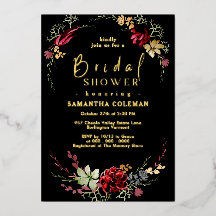 Rustic Boho Wildflower Elegant Black Vrijgezellenf