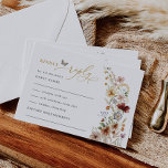 Rustic Boho Wildflower Floral Garden Wedding RSVP Kaart<br><div class="desc">Onze charmante,  bewerkbare RSVP-kaarten zijn uitgerust met een prachtig vormgegeven wildbloemontwerp dat een rooskleurige boho-vibe uitstraalt,  die doet denken aan delicate geperste bloemen. De tekst is een prachtige mix van kalligrafiescript en moderne typografie,  die een elegante en trendy esthetiek creeert die naadloos het bloemontwerp aanvult.</div>