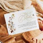 Rustic Boho Wildflower Garden Wedding Details Informatiekaartje<br><div class="desc">Deze kaartjes met charmerende details zijn voorzien van rustic boho wildbloemen, wat doet denken aan gedroogde bloemen. Het elegante kleurenschema van bruin, roest, terracotta en wit voegt een warm en aardig gevoel toe dat perfect is voor herfst, zomer, en lentevertrouwen. De tekst is een prachtige combinatie van kalligrafiescript en moderne...</div>