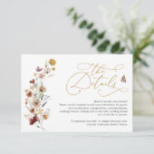 Rustic Boho Wildflower Garden Wedding Details Informatiekaartje (Staand voorkant)