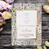 Rustic Boho Wildflower Garden Wedding Folie Uitnodiging