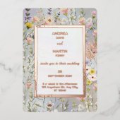 Rustic Boho Wildflower Garden Wedding Folie Uitnodiging (Voorkant)