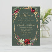 Rustic Boho Wildflower Geometric Green Baby shower Kaart (Staand voorkant)