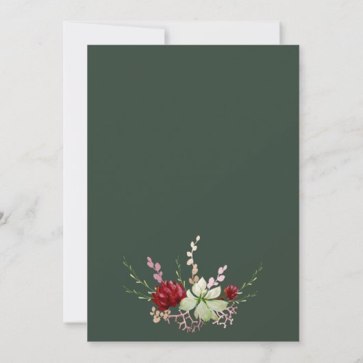 Rustic Boho Wildflower Geometric Green Baby shower Kaart (Achterkant)