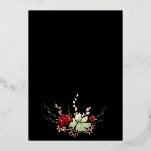 Rustic Boho Wildflower Modern Black Vrijgezellenfe Folie Uitnodiging (Achterkant)