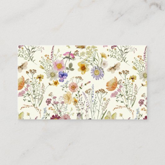 Rustic Boho Wildflower Registry Informatiekaartje (Achterkant)