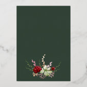 Rustic Boho Wildflower Royal Green Vrijgezellenfee Folie Uitnodiging (Achterkant)
