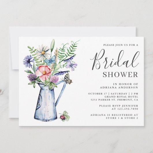 Rustic Boho Wildflower Vrijgezellenfeest Kaart (Voorkant)