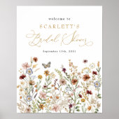 Rustic Boho Wildflower Vrijgezellenfeest Welkom Poster (Voorkant)