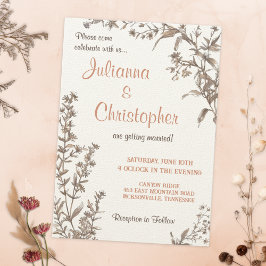 Rustic Boho Wildflower Wedding Kaart