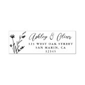 Rustic Boho Wildflower Wedding Return Address Zelfinktende Stempel (Design)