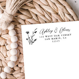 Rustic Boho Wildflower Wedding Return Address Zelfinktende Stempel