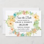 Rustic Boho Wildflower Wedding Save the Date (Voorkant)