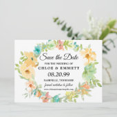 Rustic Boho Wildflower Wedding Save the Date (Staand voorkant)