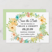 Rustic Boho Wildflower Wedding Save the Date (Voorkant / Achterkant)