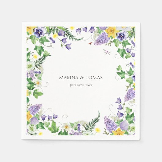 Rustic Boho Wildflower Wedding Servet (Voorkant)