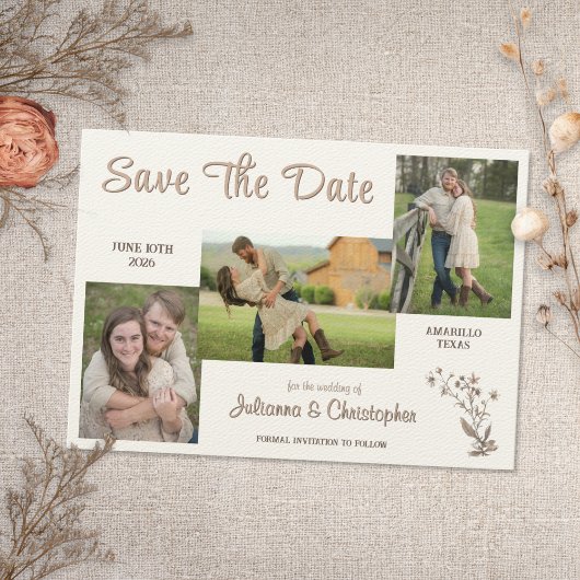 Rustic Boho Wildflowers 3-fotoscript Save The Date