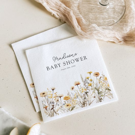 Rustic Boho Wildflowers Baby shower Servet