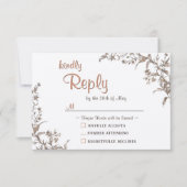 Rustic Boho Wildflowers Wedding RSVP Kaart (Voorkant)
