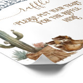 Rustic Boho WildWest Boy Baby shower Diaper Raffle Poster (Hoek)