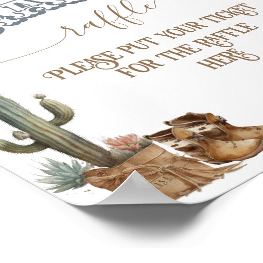Rustic Boho WildWest Boy Baby shower Diaper Raffle Poster (Hoek)