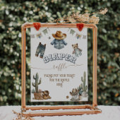 Rustic Boho WildWest Boy Baby shower Diaper Raffle Poster