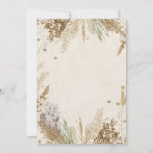Rustic Boho Winter Save the Date with Pampas Grass Kaart (Achterkant)