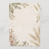 Rustic Boho Winter Wedding Invitation with Snow Kaart (Achterkant)