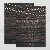 Rustic Boho Wood Rehearsal Dinner Invitation Kaart (Voorkant / Achterkant)