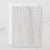 Rustic Boho Wood String Lights Wedding Invitations Kaart (Achterkant)